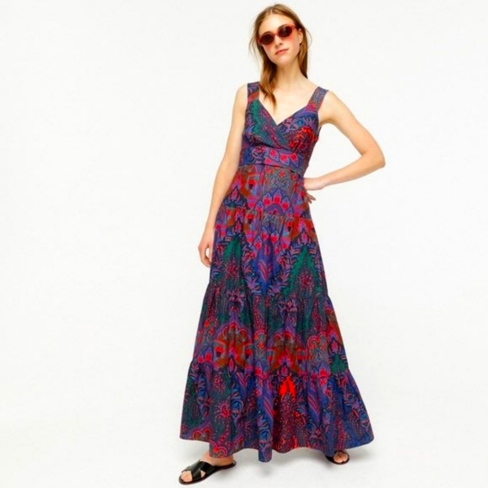 NWOT J.Crew Ratti Paisley maxi dress 12